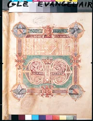 Ms 1045 fol.43 o Ms 233 Extracto de un evangelio con unciales dorados, de Saint-Vaast
